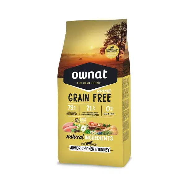 Ownat Grain Free Prime Chien Junior Poulet et Dinde 3kg
