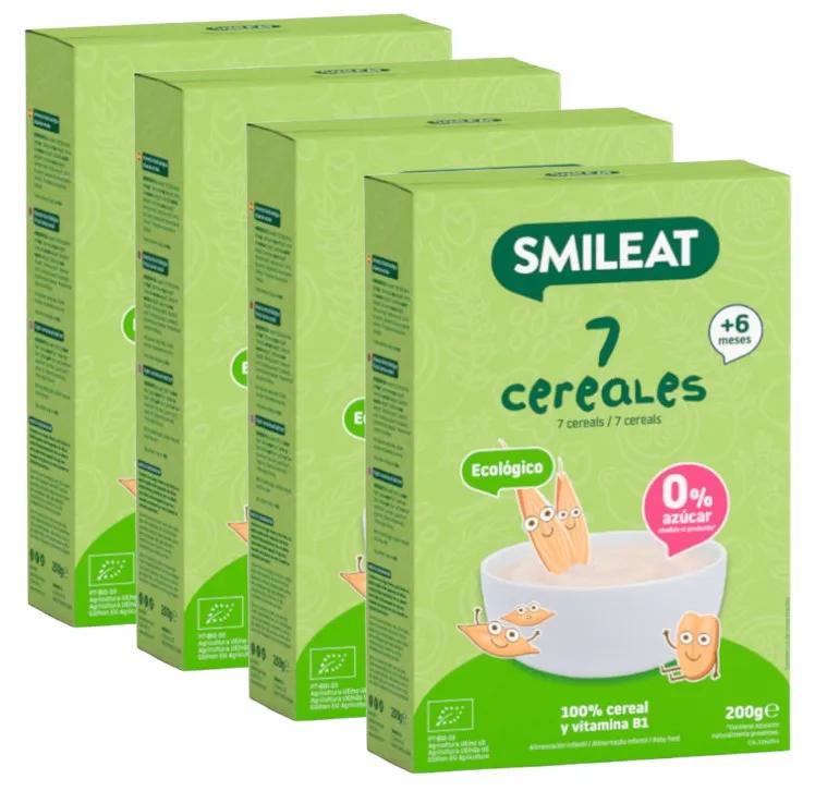 Porridge Smileat 7 Céréales BIO +6 mois 4x200 gr