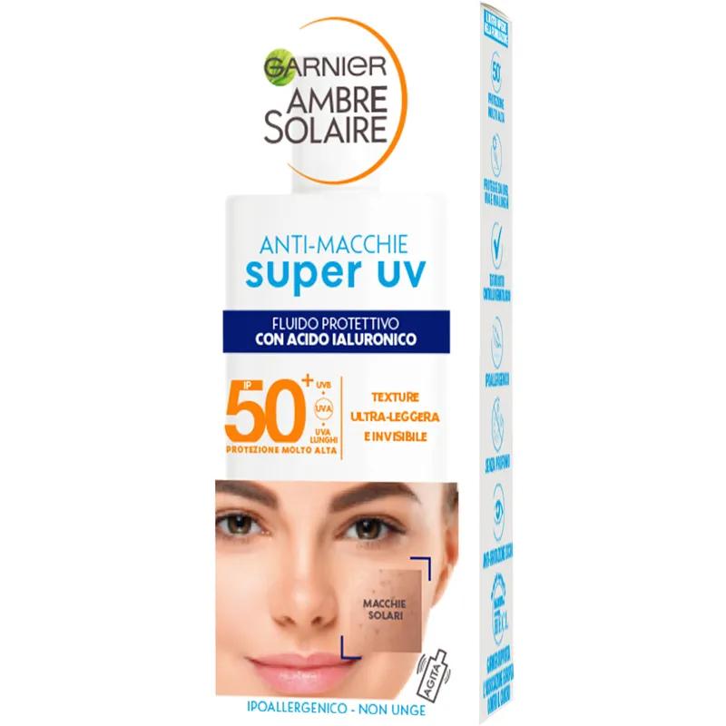 Garnier Ambre Solaire Anti-Macchie Super Uv Fluido Protettivo Spf 50+ Pelle Sensibile 40 ml