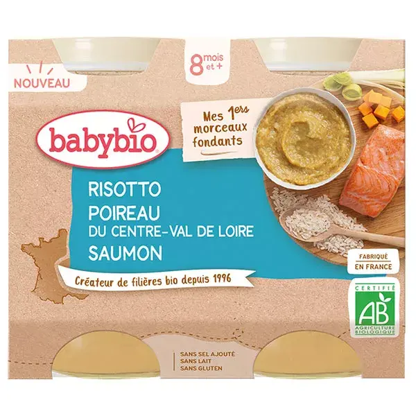 Babybio Risotto Leek from Centre-Val de Loire Organic Salmon 2 x 200g