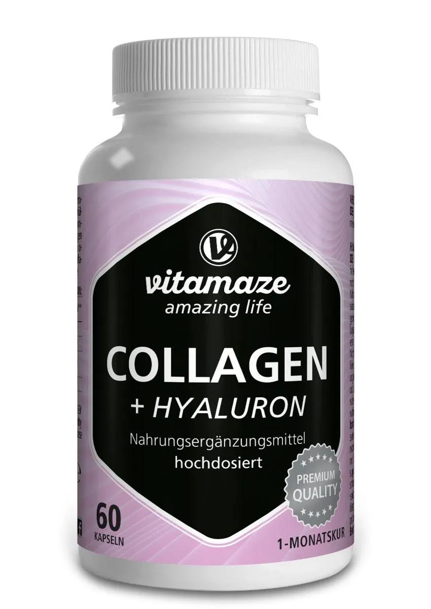 Vitamaze Collagene 300 mg + Hyaluron Integratore Ad Alto Dosaggio 60 Capsule