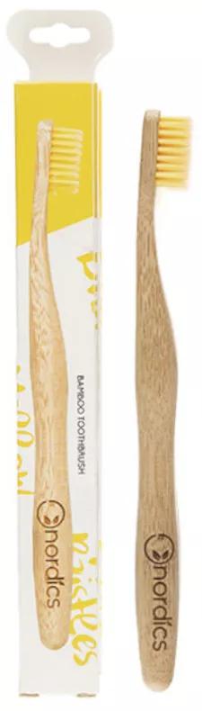 Brosse à dents en bambou jaune Nordics