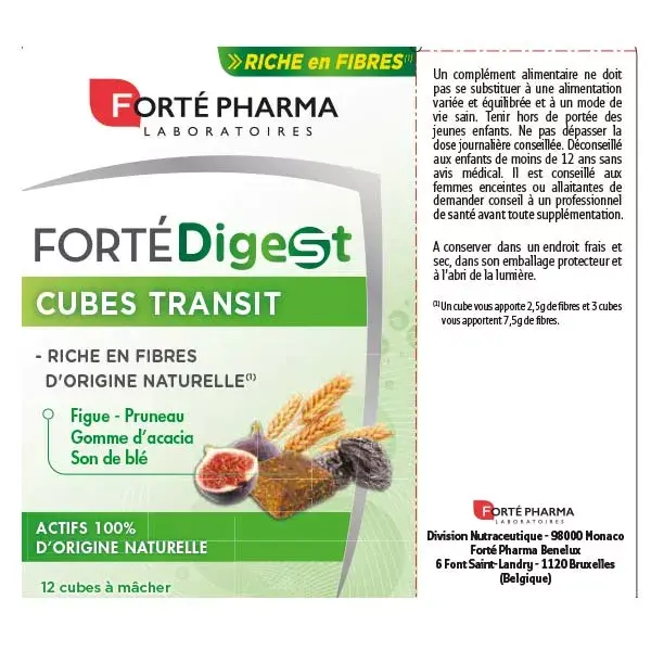 Forté Pharma Forté Digest Cubes Transit 12 cubes