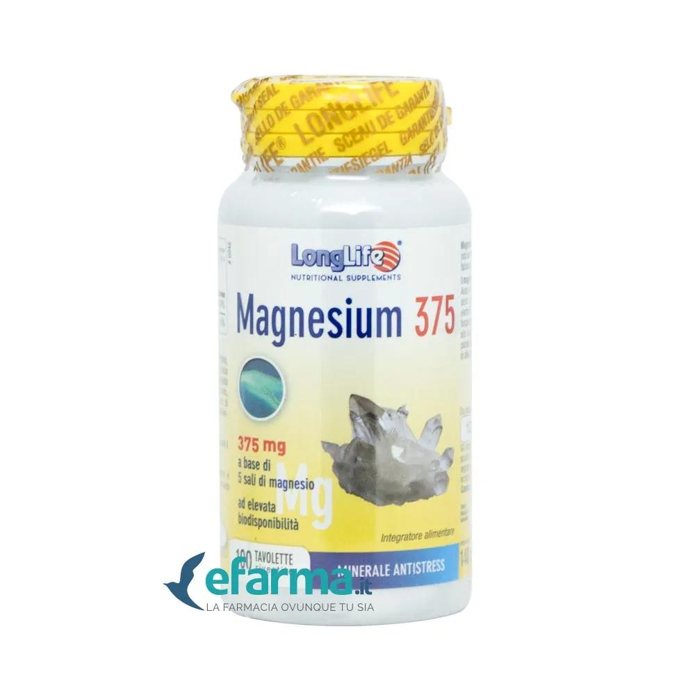 Longlife Magnesium 375 Integratore Magnesio 100 Tavolette