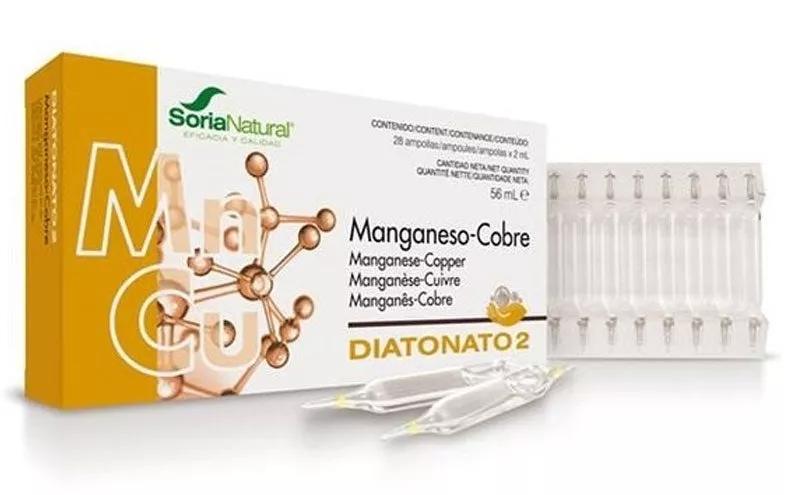 Soria Natural Diatonato 2 Magnesio e Cobre 28 Frascos