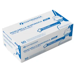 Cuatrogasa 3-Layer Polypropylene Type IIR Mask 50 units