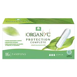 Organyc Tampon Sans Applicateur Flux Super Coton Bio 16 unités