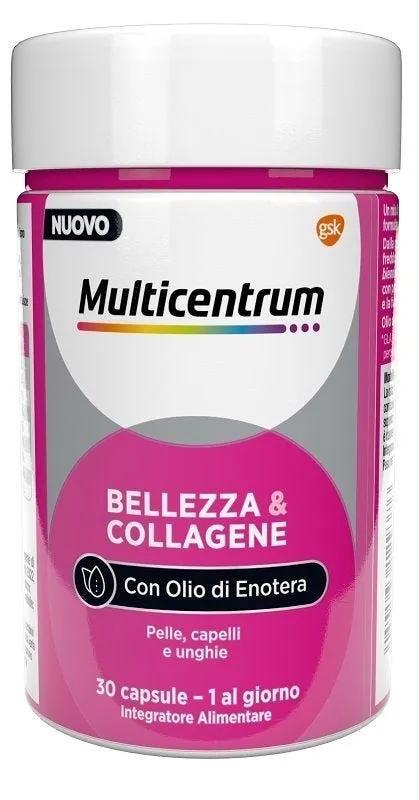 Multicentrum Bellezza e Collagene Integratore per la Pelle, Capelli e Unghie 30 Capsule