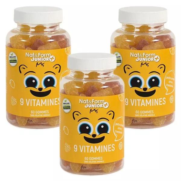 Nat&Form Junior 9 Vitaminas Pack de 3 x 60 gomitas