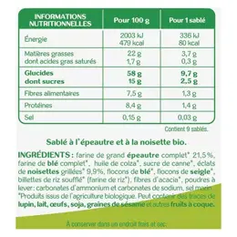 Karéléa Biscuits Sablés Epeautre Noisette Bio 150g