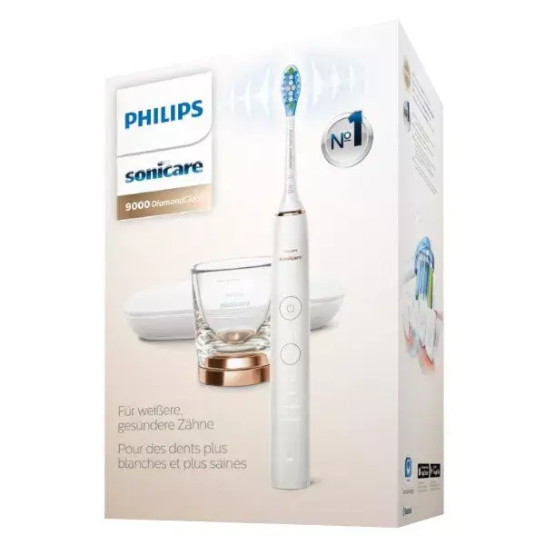 Philips Sonicare DiamondClean Brosse à Dents Electrique Rechargeable Blanche et Or HX9911/94