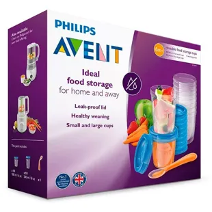 Conjunto Gourmet de Recipientes Philips Avent 10x180 ml + 10x240 ml +6m