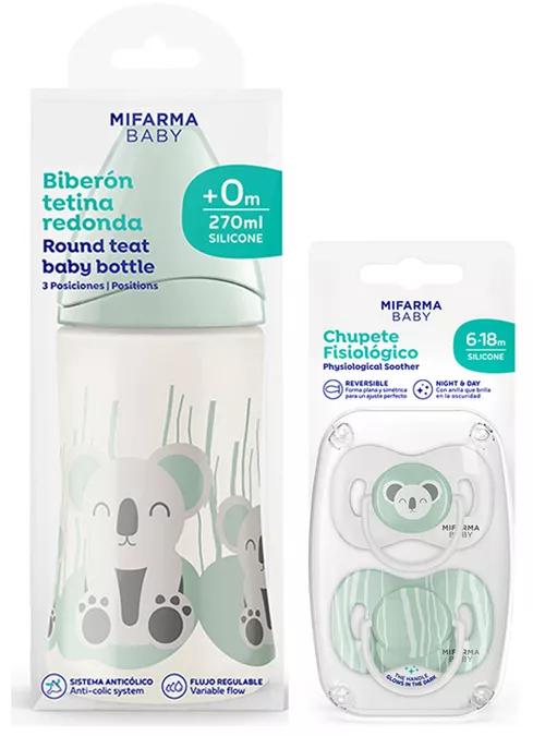 Mifarma Baby Siliconen Fopspeen 6-18m + Fles 3 Posities 270 ml