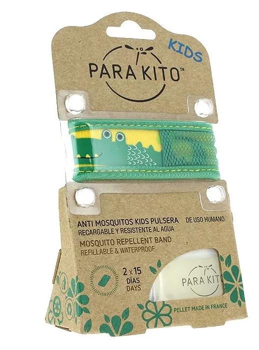 Parakito Kids Pulsera Antimosquitos Verde Cocodrilo +3m