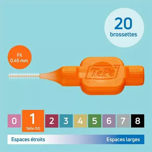TePe Original Bag of 20 eco-responsible Orange brushes, Iso 1