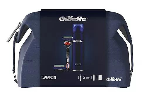 Gillette Fusion5 Proglide Maquinilla + 2 Recargas + Gel 200 ml + Necessaire