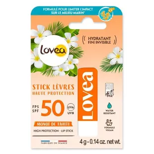 Lovea - Balsamo Labbra Alta Protezione SPF 50 - Monoi de Tahiti 4g