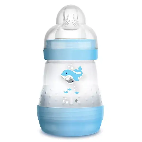 MAM Anti-Colic Baby Bottle Teat Flow 1 160ml (Blue)