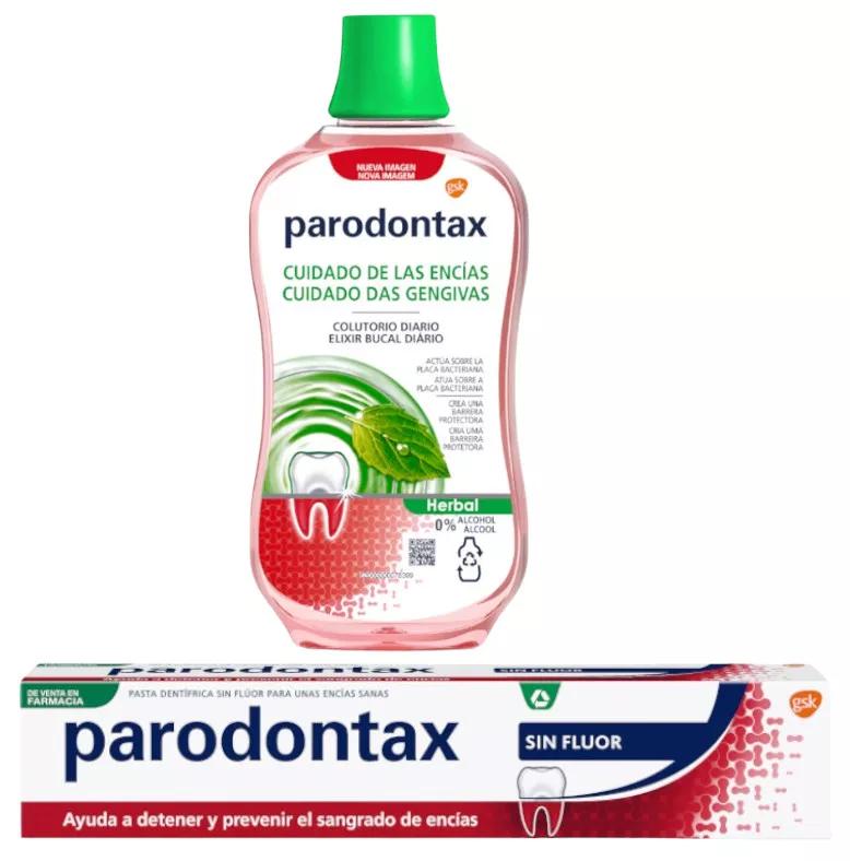 Parodontax Gum Care Colutório 500ml + Pasta de dentes sem flúor 75ml