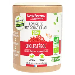 Nat & Form Écoresponsable Levure de Riz Rouge & Ail Bio 200 gélules végétales