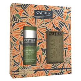 Cattier Homme Coffret Soin Hydratant Protecteur Bio 50ml + Savon Doux Végétal Alargil Bio 150g