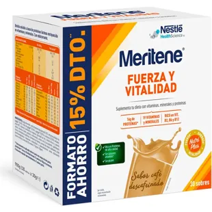 Meritene Café Descafeinado Força e Vitalidade 30 Envelopes x 30 gr
