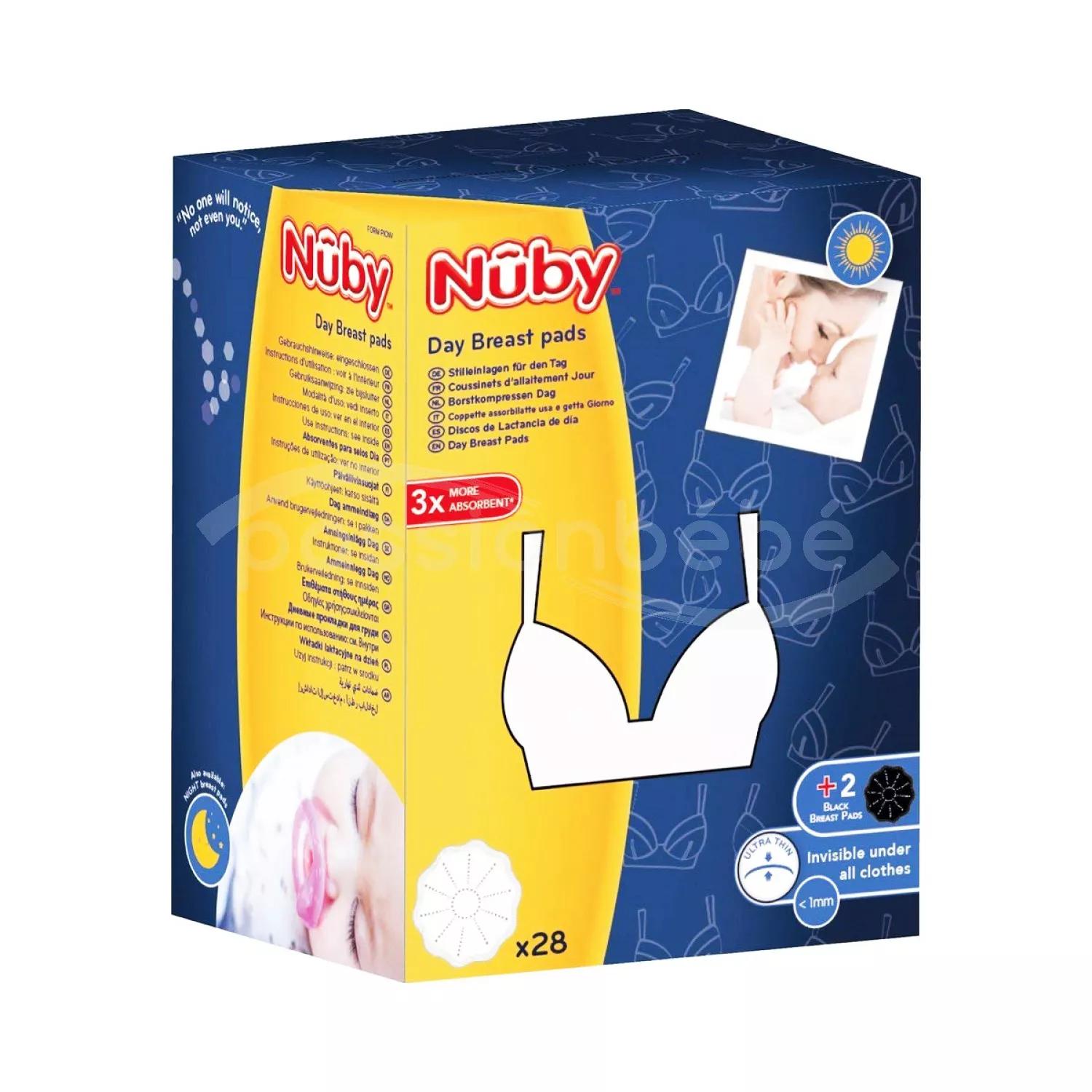 Nuby Almohadillas de Lactancia Día x28 Blanco +2 Negro