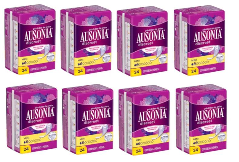 Ausonia Discreet Mini Pads for Women&#39;s Urine Loss 8x24 pcs