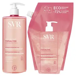 SVR Topialyse Gel Lavant 1L + Eco-Recharge 1L Peaux Atopiques et Sensibles