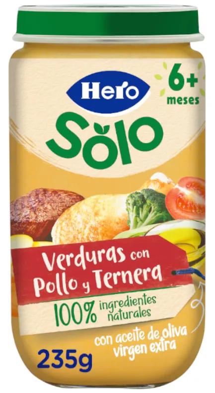 Hero Solo Gemüsegläser mit Huhn und Rindfleisch +6m 235 gr