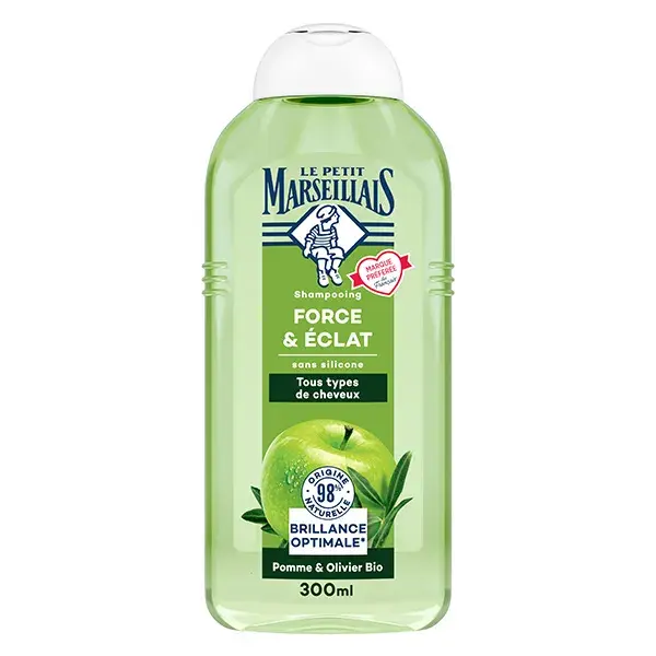 Le Petit Marseillais Shampooing Force Éclat Pomme Olivier Bio 300 ml