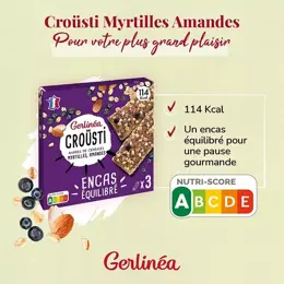 Gerlinéa Pause Gourmande Barre de Céréales Myrtilles et Amandes 3 x 31g