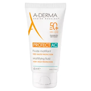 A-derma Protect AC Mattierende Lichtschutzcreme SPF50 für fettige Haut