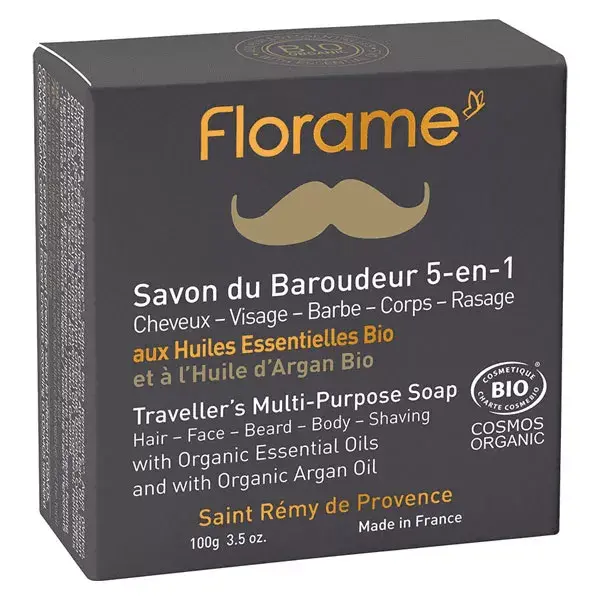 Florame Homme Savon du Baroudeur 5 en 1 Bio 100g