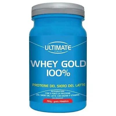 Ultimate Italia Whey Gold 100% Proteine in Polvere Gusto Fragola 750 G