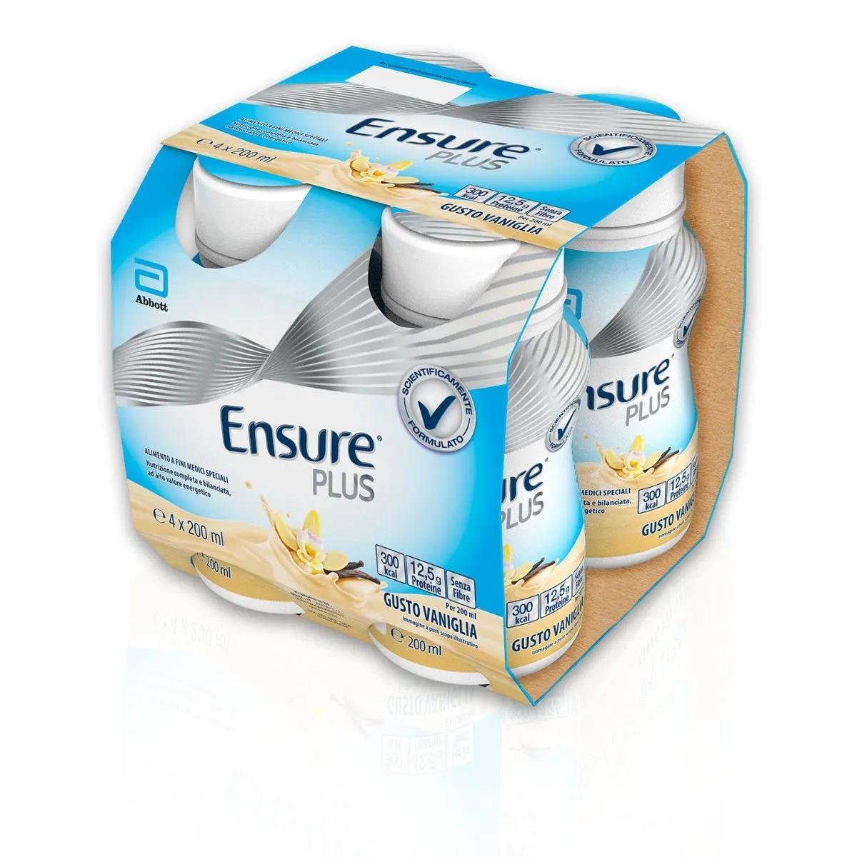 Ensure Plus Alimento a Fini Medici Speciali Ipercalorico Vaniglia 4x200ml