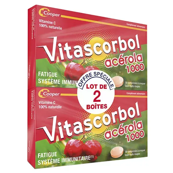 Vitascorbol Acérola 1000 Lot de 2 x 30 comprimés