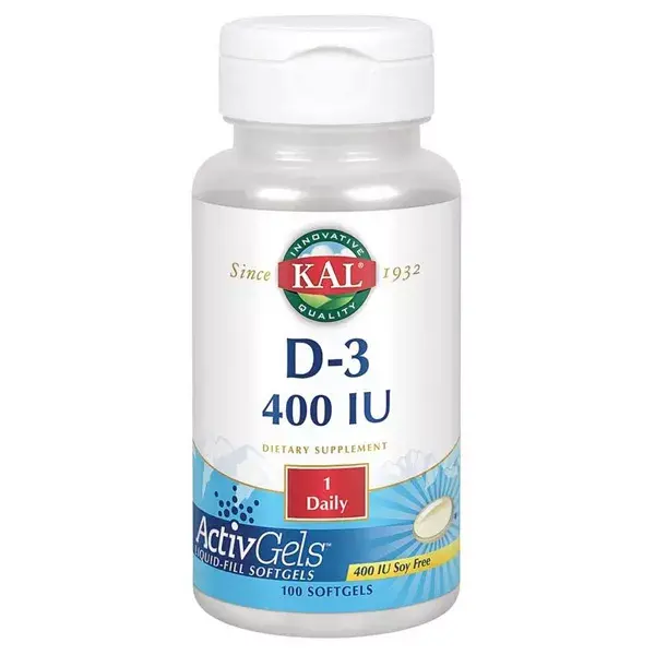 Kal Vitamin D3 10 mcg 100 capsules