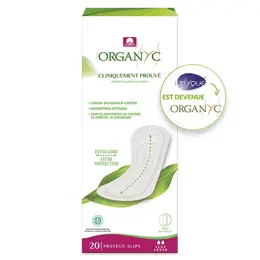 Organyc Protège-Slip Extra Long Flux Léger Coton Bio 20 unités