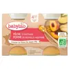 Babybio Fruits Pot Pêche Pomme +4m Bio 2 x 130g