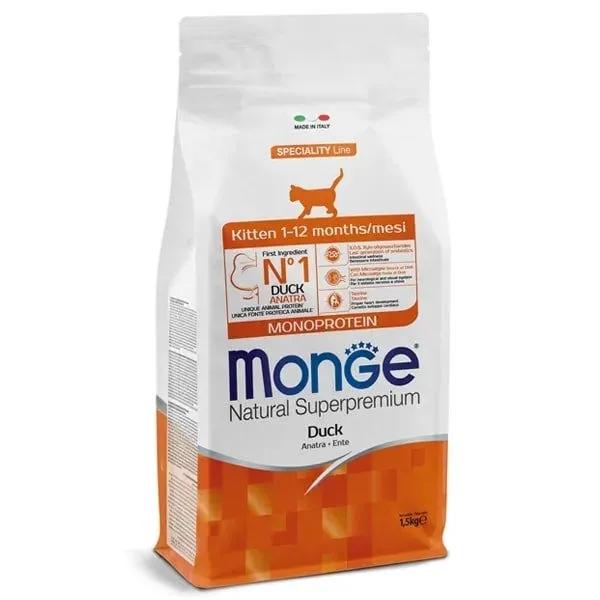 Monge Natural Superpremium Monoprotein Anatra Cibo Secco Per Gattini Sacco 1,5Kg