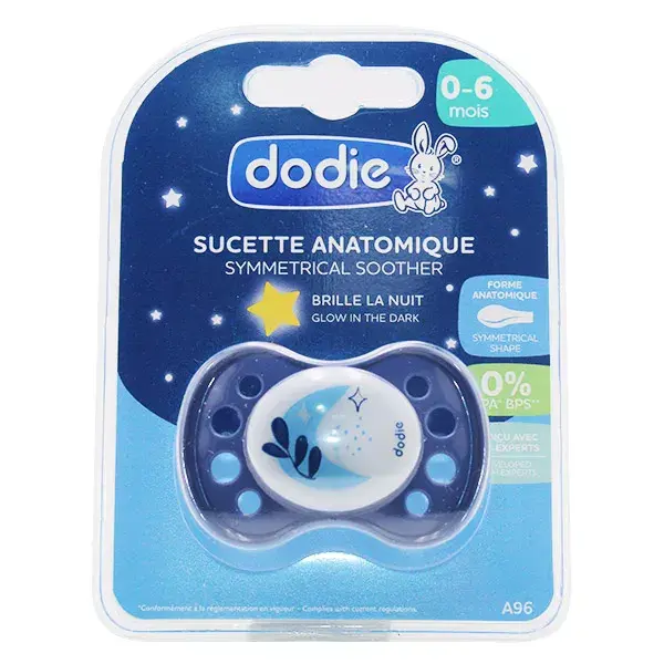 Dodie Sucette Anatomique Nuit +0m Lune Verte