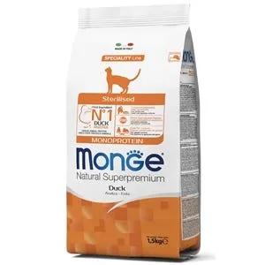 Monge Anatra Monoprotein Cibo Secco Gatti Adulti Sterilizzati Sacco 1,5 Kg