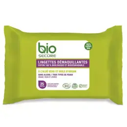 Bio Secure Lingettes Démaquillantes 25 lingettes