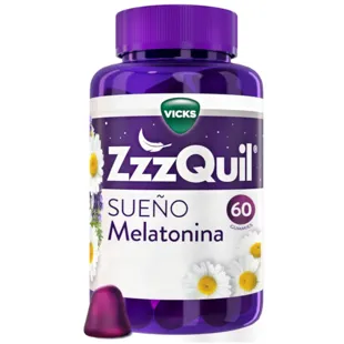 ZzzQuil Sommeil Mélatonine 1 mg Sommeil Fruits des bois 60 bonbons gélifiés