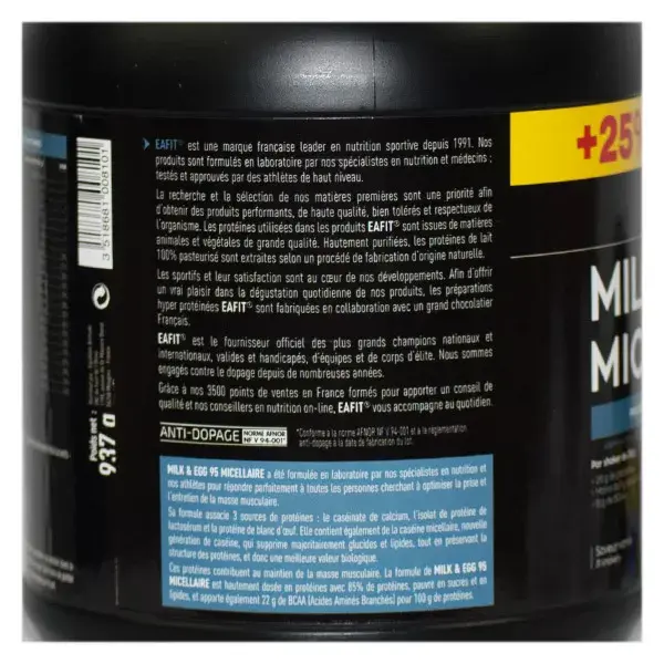Eafit Milk & Egg 95 + Muscle dry taste vanilla 750g