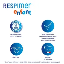 Respimer Enfant Nez congestionné Rhume Rhinopharyngite spray nasal dès 3 ans 20ml