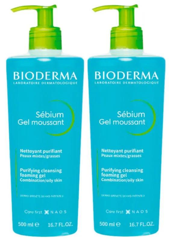 Bioderma Sébium Moussant Gel 2x500 ml