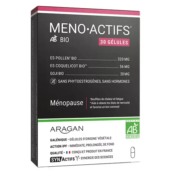 Aragan - Synactifs - Menoactif® - Menopause - ORGANIC Pollen - 30 capsules