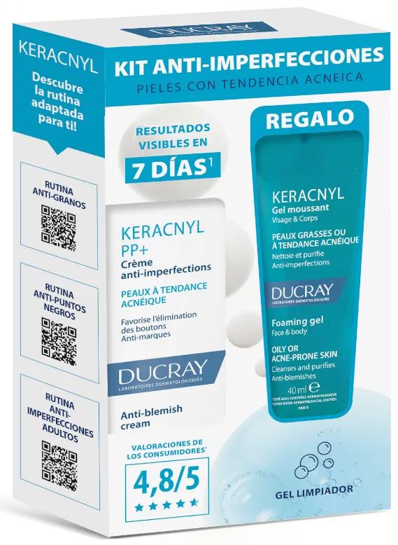 Ducray Keracnyl PP Crème Anti Imperfections 30 ml + Gel Nettoyant 200 ml